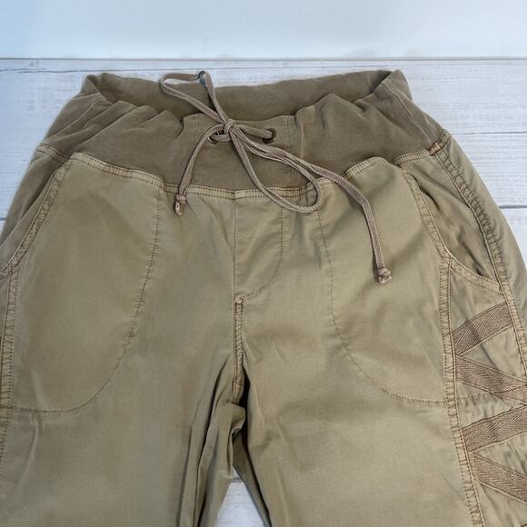 Wearables Cargo Pants Women's Size M Khaki Brown Stretch Casual Pockets Artsy - Picture 6 of 7